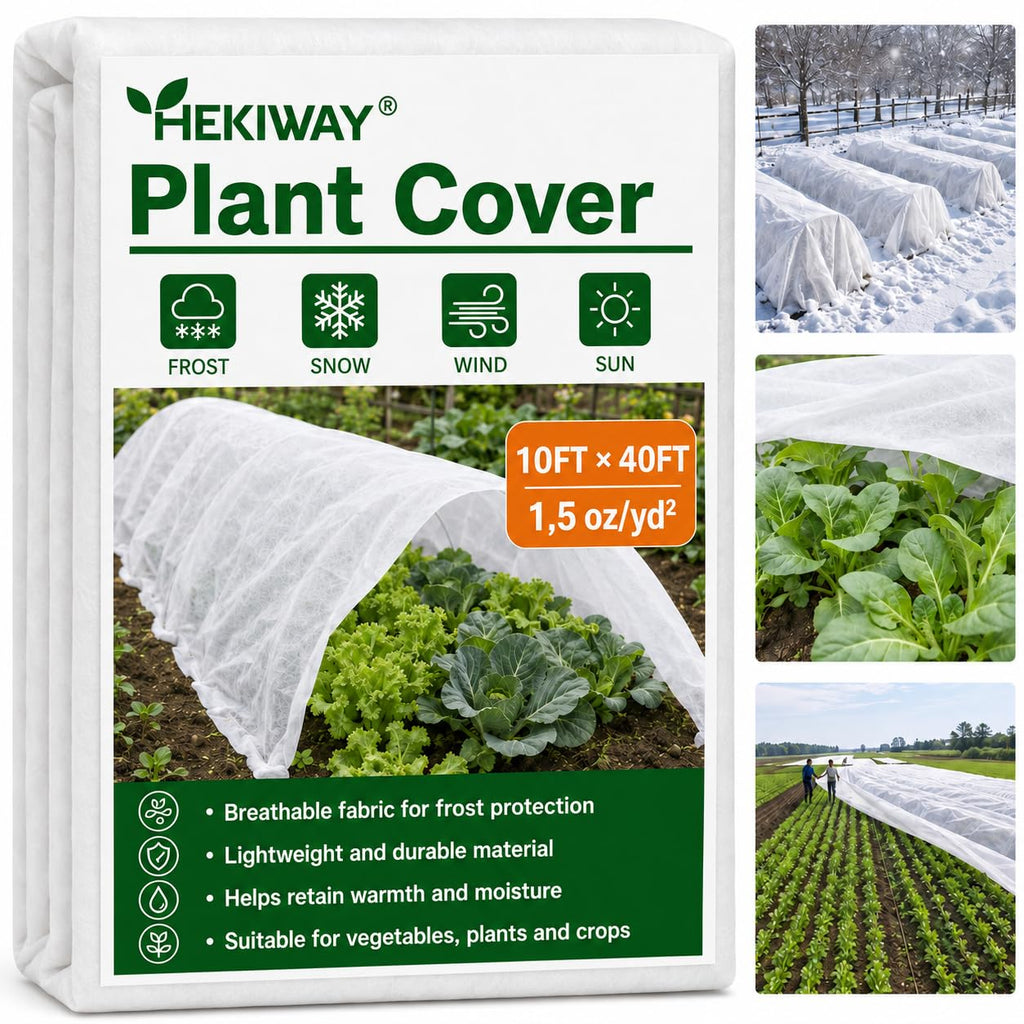 HEKIWAY 10 FT x 40 FT Frost Cloth, Plant Covers for Freeze Protection