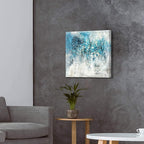 TAR TAR STUDIO Abstract Wall Art Canvas Artwork: Blue Abstract Painting Picture on Canvas for Bedroom (24''W x 24''H, Multiple Sizes)