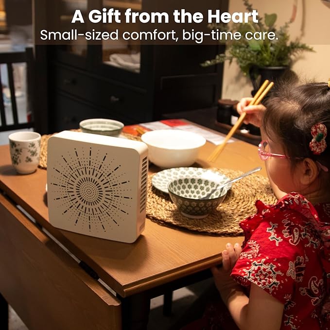 Portable Desktop Air Purifier & Fan Combo with HEPA Filter, Aroma & Ionizer – Compact Yet Powerful 3-Speed Air Cleaner for True Purification in Bedroom, Office, Travel & Gifts (White)