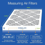 Nordic Pure 25x25x2 (Actual Size: 24 1/2 x 24 1/2 x 1 3/4) Furnace Air Filters MERV 8 Pleated Plus Carbon 3 Pack