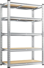 REIBII Garage Shelving, 5 Tier Storage Shelves Load 2020LBS, Adjustable Garage Shelves Heavy Duty, Metal Shelving Unit with Waterproof Columns, 35.5" W x 11.9" D x 72" H, Galvanized