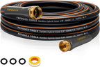 Heavy Duty Garden Hose – 5/8 Inch Flexible, Lightweight Hybrid Hose with 600 PSI Burst Pressure, Swivel Handle, and Durable Copper Male/Female Fittings (Black, 25FT)