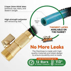Flexi Hose Plus Expandable Garden Hose with 8 Function Nozzle, 25FT - Lightweight Retractable Garden Hose, Water Hose - No-Kink Flexibility, 3/4 Inch Solid Brass Fittings Includes Hook & Bag