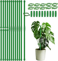 20Pcs Plant Support Stakes 17 inch SupKing Garden Orchid Sticks Extended to 3ft 4ft 5ft Plant Poles with Clips for Indoor Outdoor Potted Tomato Rose Amaryllis Vegetables Comes with 20 Ties