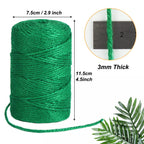Tenn Well 328ft 3mm Jute Garden Twine Green Heavy Duty for Plants