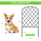 OUSHENG 10 Pack Decorative Garden Fence, Total 10ft(L) x 24in(H)