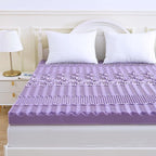 MUXHOMO 3 Inch 7-Zone Queen Mattress Topper, Egg Crate Foam Mattress Topper Queen Size for Back Pain, Lavender Cooling Gel Infused Bed Pad, CertiPUR-US and Oeko-TEX Certification (60"×80")