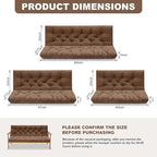 Porch Swing Cushions,Outdoor Cushions 3 Seater Replacement with Backrest, Waterproof Thickened Bench Cushion with Ties for Porch, Patio,Outdoor, Backyard and Garden (Coffee 40 * 40 in)