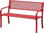 Garvee Outdoor Metal Garden Bench for 2 Person, Heavy Duty Steel Patio Bench 790 Lbs Capacity, Weather Resistant Black Porch Seating with Geometric Backrest, Outdoor Furniture for Yard, Deck, Entryway