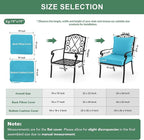 Summsun Outdoor Backrest and Deep Seat Cushion Set, Waterproof Fade Resistant Patio Chair Furniture Cushion with Removable Cover, 22 x 22 Inch, Teal, Set of 2