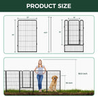 FXW Garden Fence Outdoor for The Yard – 45in(H) x 9.1ft(L) Heavy Duty Metal Animal Barrier for Dog and Rabbit, Decorative Dog Fence, 4 Panels, Black