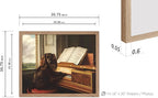 Poster Master Vintage Portrait of an Extraordinary Musical Dog Poster - Retro Dog Print - Puppy Art - Music Art - Piano Art - Animal Lover Art - Living Room or Office Decor, 16x20 Beige Framed