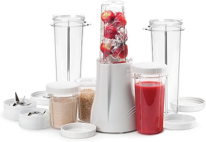 Tribest PB-250XL-A Kitchen Grinder & Personal Blender for Shakes and Smoothies with BPA-Free Portable Blender Cups, White