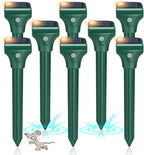 Mole Repellent Solar Powered, 8 Pack Ultrasonic Snake Repellent Outdoor, Waterproof Ultrasonic Mole Deterrent Stakes, Get Rid of Gopher, Vole, Skunk,Chipmunk, Snake Repellent for Yard, Garden, Lawn