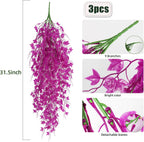 RECUTMS Fake Hanging Plants Artificial Ivy Leaf Faux Vine Plants Outdoor Artificial Hanging Plants Fake Plant Wall Decor Indoor UV Resistant Plants Home Room Decoration(Pure Fuchsia)