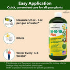 10-10-10 All Purpose Plant Food - Liquid Fertilizer with Seaweed Kelp & Iron - Indoor & Outdoor Plant Food, Vegetables, Flowers, Lawn & Garden 1x8oz
