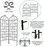 4 Pack Metal Garden Trellis 71" x 19.7" Black Fence Rustproof Garden Trellis for Climbing Plants Support Roses Flower Outdoor Lawn, Black