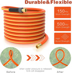Garden Hose 25ft x 5/8",Short Garden Water Hose Heavy Duty,Flexible,Lightweight Hybrid Hose with Swivel Handle,3/4'' Brass Fittings,Hybrid Rubber Hose for Backyard
