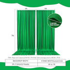 2 Panels Grass Green Backdrop Curtain, 10 x 7 Feet Background Curtains for Parties, Weddings, Baby Showers, Bachelorette Halloween, Christmas Birthday Party Photoshoot Backdrop Curtains Decorations