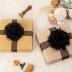 Ribbli Black Sheer Organza Ribbon,1-1/2 Inches x Continuous 50 Yard Use for Gift Wrapping,Bouquet Wrapping,Wedding Decoration,All Crafting and Sewing