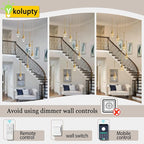 H86 Pendant Lights Kitchen Island 6-Lights Pendant Chandelier for Dining Room Hallway Stairwell,LED Dimmable 2700K-6000K