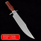 METAL OF HONOR Bowie Knife D2 Fixed Blade Hunting Knife with Leather Sheath for Camping, Hiking, Survival 15 inch bushcraft knife with Solid Engineered Wood Handle (wood)