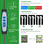 Wiaxulay LED Grow Light Strips, 6000K Full Spectrum Sunlike Growing Lamp with 6/12/16H Timer, 5 Dimmable Levels for Hydroponics, Succulent, Plant Shelf, 2 Pack