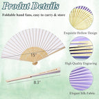 200 Pcs Personalized Purple Wedding Fans for Guests Bulk, Custom Hand Fans Decorative Folding Fans, Wooden Fans Party Favor Birthday Party Supplies Bridal Shower Gifts Baby Shower Favors