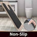 Yimobra Memory Foam Toilet Bath Mat U-Shaped, Soft and Comfortable, Super Water Absorption, Non-Slip, Thick, Machine Wash and Easier to Dry for Bathroom Commode Contour Rug, 24 X 20 Inches, Black