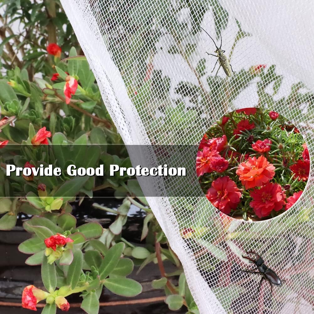 Fruit Tree Netting Covers with Zipper to Protect from Squirrels and Birds Large Netting for Fruit Trees Net Protection, White, 8' x 8', 1 Pack