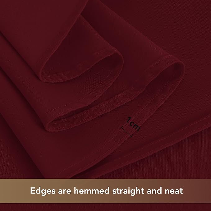 sancua Square Tablecloths 85x85 Inch Burgundy - Fabric Table Cloth for Square or Round Tables, Washable Polyester Table Cover for Christmas Dinner, Holiday Party, Decorative Display Tables