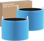 2 Pack 211i Max Replacement Filter Compatible with BLUEAIR Blue Pure 211i Max Air Purifier, Ture HEPA & Activated Carbon Replacement Filter, Blue