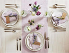 Solino Home Linen Table Runner 60 Inches - 100% Pure Linen Lilac Hemstitch Table Runner 14 x 60 Inch Ideal for Dresser and Coffee Tables - Classic Hemstitch