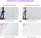 SquarePie Sequin Backdrop Curtain Not See Through Thick Glitter Background for Party 8FT x 10FT Iridescent