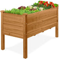 Best Choice Products 48" x 24" x 30" Raised Garden Bed with Extra Deep 16" Depth, Elevated Wood Planter Box Stand for Backyard, Patio, Balcony, Natural Fir Wood - Acorn Brown
