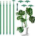 Extendable Plant Stakes, Length Scalable from 17.9IN to 42.3IN Plant Support Stake, Orchid Sticks with Clips for Indoor Outdoor,Garden Stakes for Plant,Tomato,Vegetables,Monstera,Vine - 5Pack
