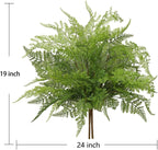 Artificial Boston Fern Plants 19" Fake Greenery Shrubs 2 Pcs Faux Plant Bushes UV-Resistant for Indoor Outdoor Wedding DIY Bouquets Floral Arrangement Table Centerpieces