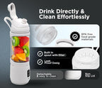 Rechargeable Smoothie Blender 700ml – Portable Mini Travel Blender for Shakes and Smoothies with Six Stainless Steel Blades and USB Charging (White)