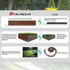 STIRLINGEAR Cor-Ten Steel Landscape Edging, 6-Pack (20 ft Total) – 8" Rustic Metal Garden Border