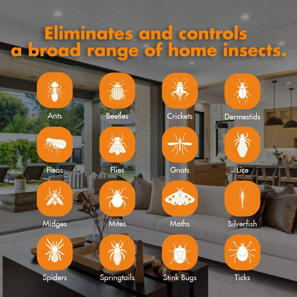 EcoVenger by EcoRaider All Purpose Insect Control 16 oz, Fleas, Fruit Flies, Gnats, Moths, Roaches, Spiders, Fast Kill, Lasting Prevention, Kill Eggs, Plant Extract Based & Non-Toxic, Child & Pet Safe