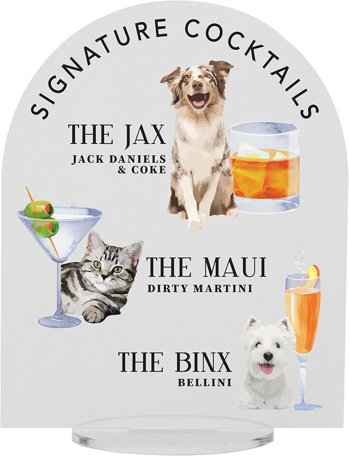 Pet Signature Drink Wedding Signs