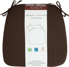 Outdoor Chair Cushions Set of 2,Patio Seat Cushion 17"x16"x2",U-Shaped Dining Chair Cushion 17 by 16 Inch,Water Resistant,Fade-Resistant Chair Pads for Kitchen Garden Furniture(Chocolate Brown)
