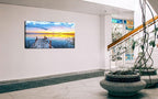 XXMWallArtFC2262 Jetty In The Sunset Lake Wall Art Canvas Prints Painting Nature Pictures Framed Landscape Paintings Canvas Wall Art for Living Room Bedroom Kitchen Home and Office Wall Decor