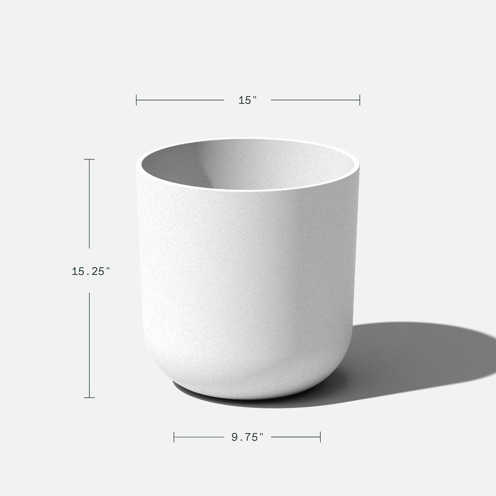 Veradek Round Lima Plastic Planter Pots for Indoor/Outdoor Garden Use, White, Suitable for Small to Large Succulent Plants, Flowers, Modern Interior Plants