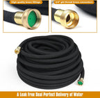 Soaker Hose 10 ft for Garden Beds, Solid Brass Interface Irrigation Save 70% Water Heavy Duty Rubber 1/2" Diameter Great for Gardens/Flower Beds