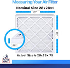 Filter King 28x28x1 Air Filter | 4-PACK | MERV 8 HVAC Pleated A/C Furnace Filters | MADE IN USA | Actual Size: 28 x 28 x .75"