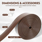 LukLoy 2" Wide 20ft Long Vinyl Straps for Patio Chairs Repair DIY + 20 Rivets, Replacement Straps for Lawn Chairs Patio Garden Balcony Outdoor Lounge Dining Furniture Repair, Brown