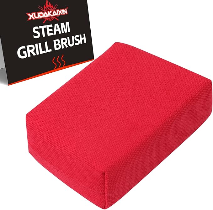Grill Brush Bristle Free,(Only Replaceable Cleaning Head No Grill Brush)-Red