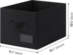 GRANNY SAYS Storage Bins, Storage Baskets for Shelves, Fabric Storage Bin for Clothes, Closet Organization Bin, Collapsible Storage Bins with Handles, Decorative Storage Box, Black, Jumbo, 3-Pack