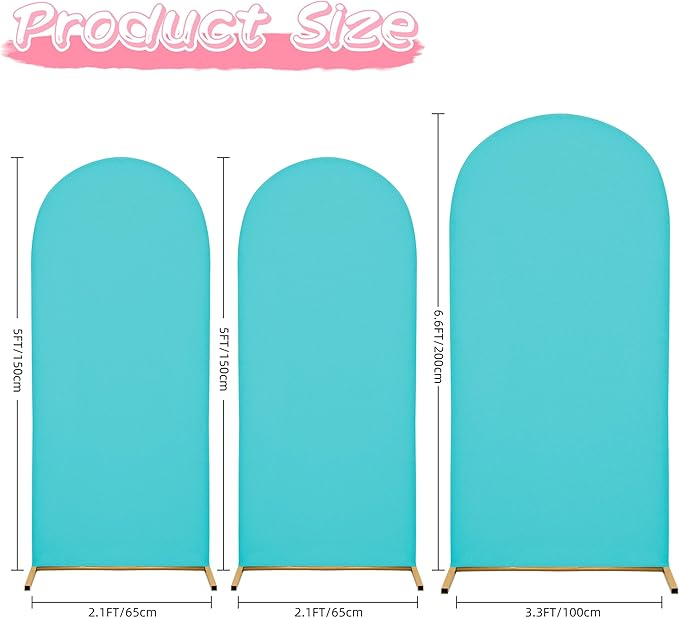 6.6FT Wedding Arch Covers Arch Backdrop Cover Arch Stand Covers Set Arch Cover Spandex Fabric Stretchy Backdrop for Wedding Birthday Party Decoration Baby Shower (Sky Blue)